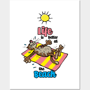 Summer Tiger, Life is Better at the Beach Posters and Art